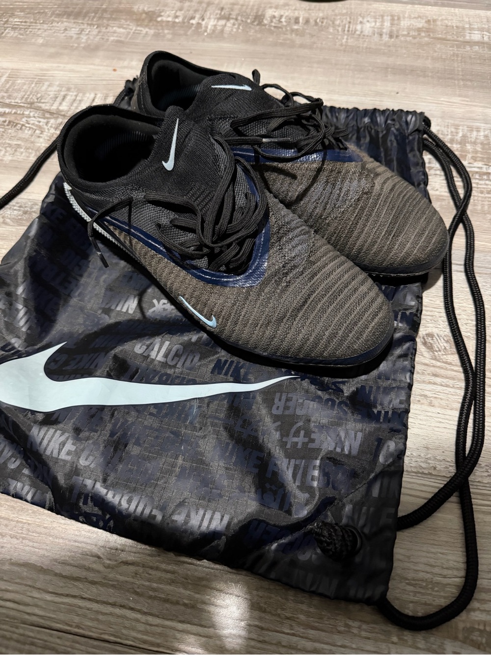 Nike Black and Blue soccer cleats